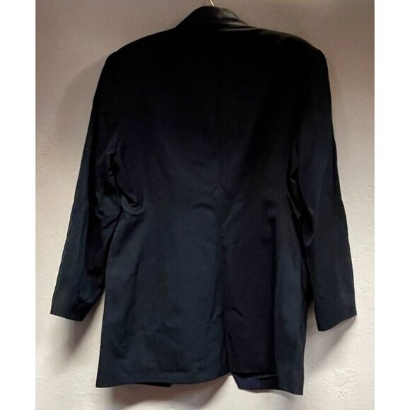 Diana Slavin Womens Pure Wool Single-Breasted Coat Blazer Jacket Black Medium - Picture 2 of 8